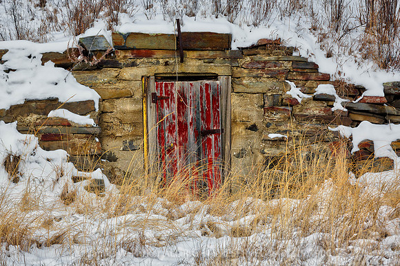 Red Door in Winter