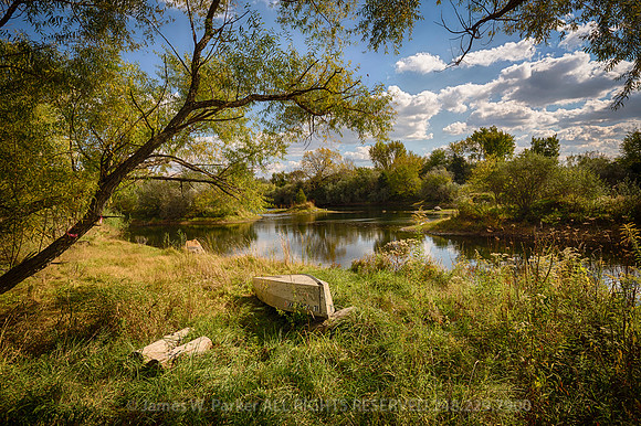 Dusty Lake with Boat