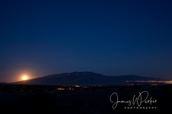 Sandia Peak moonrise from Rio Rancho