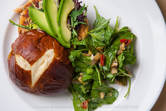 Lobster Cake Sandwich with Avocado