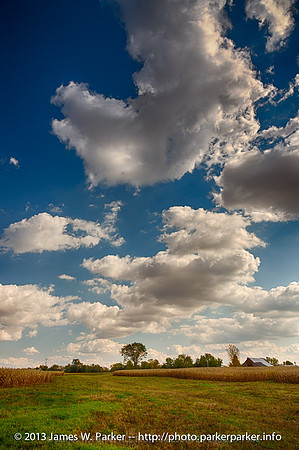 Corn Waterway and Clouds