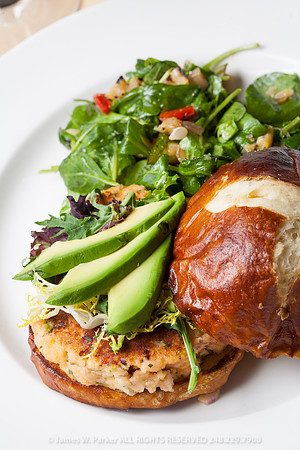 Lobster Cake Sandwich with Avocado